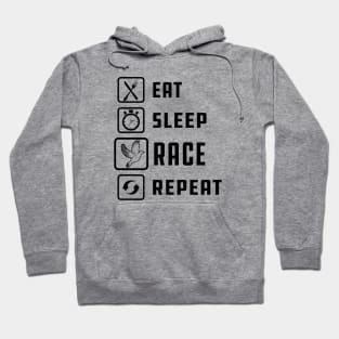 Racing Pigeon - Eat Sleep Race Repeat Hoodie